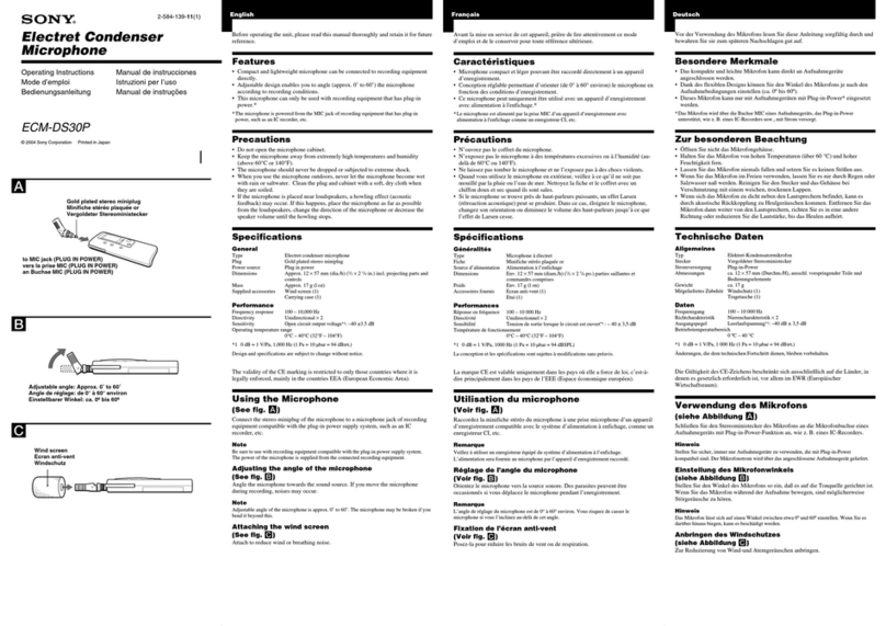 Sony ECM-DS30P operating instructions