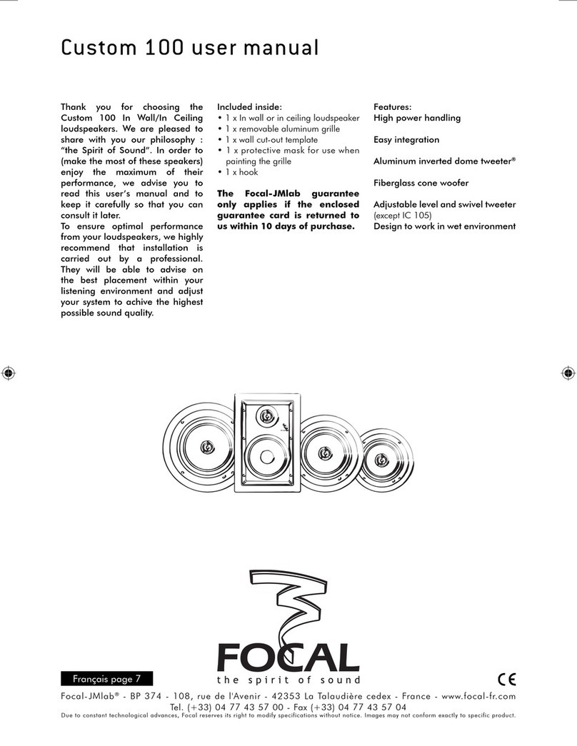 Focal CUSTOM 100 manual