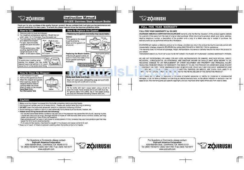 Zojirushi SV-GEE50 User manual