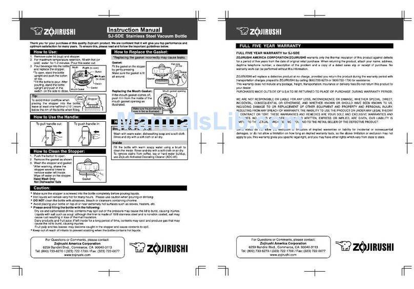 Zojirushi SJ-SDE10 User manual