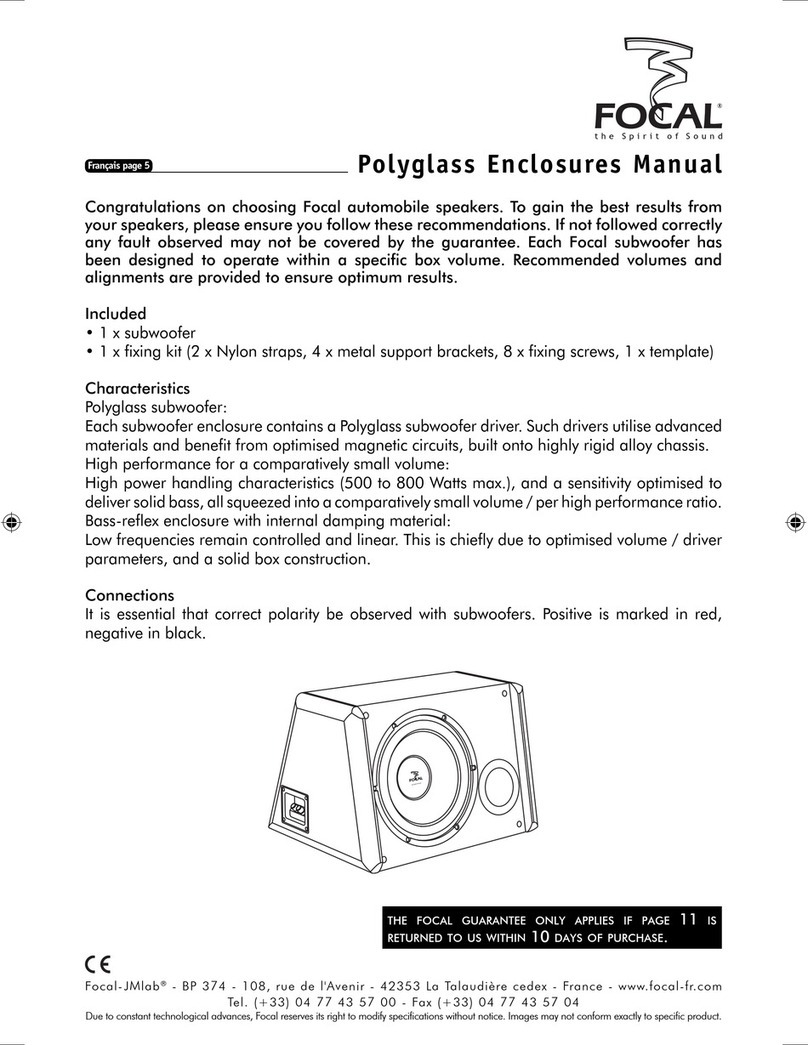 Focal POLYGLASS ENCLOSURES manual