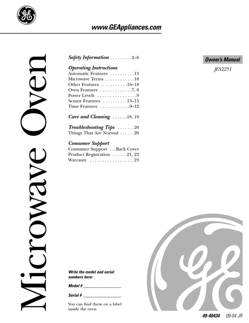 GE JES2251SJ - 2.2 CF Countertop Microwave XL LG... User manual GE JES2251SJ - 2.2 CF Countertop Microwave XL LG... User manual