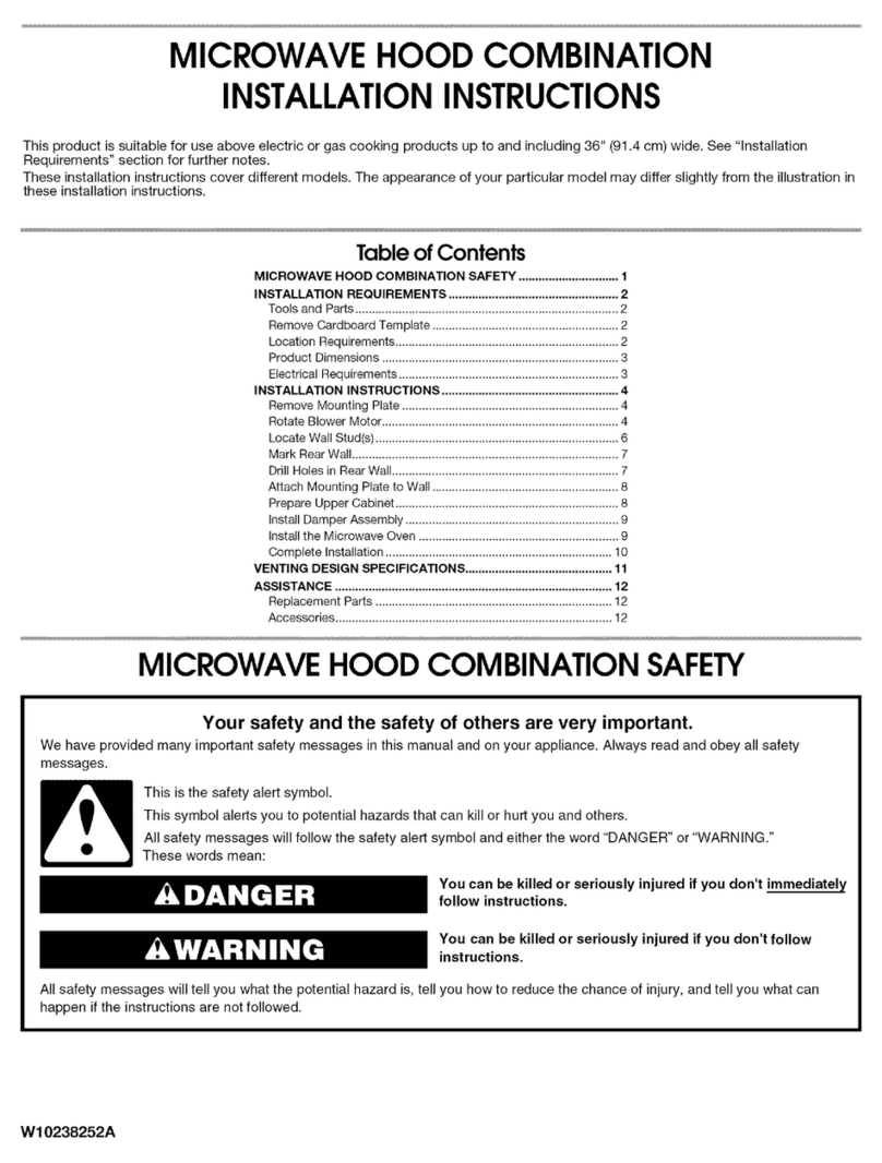 Maytag MMV1153WW - 1.5 cu. Ft. Microwave-Range Hood... installation instructions