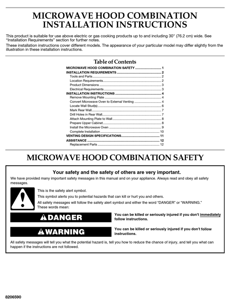 KitchenAid KHHC2090SBL - Architect 2.0 Cu Ft Microwave... User manual