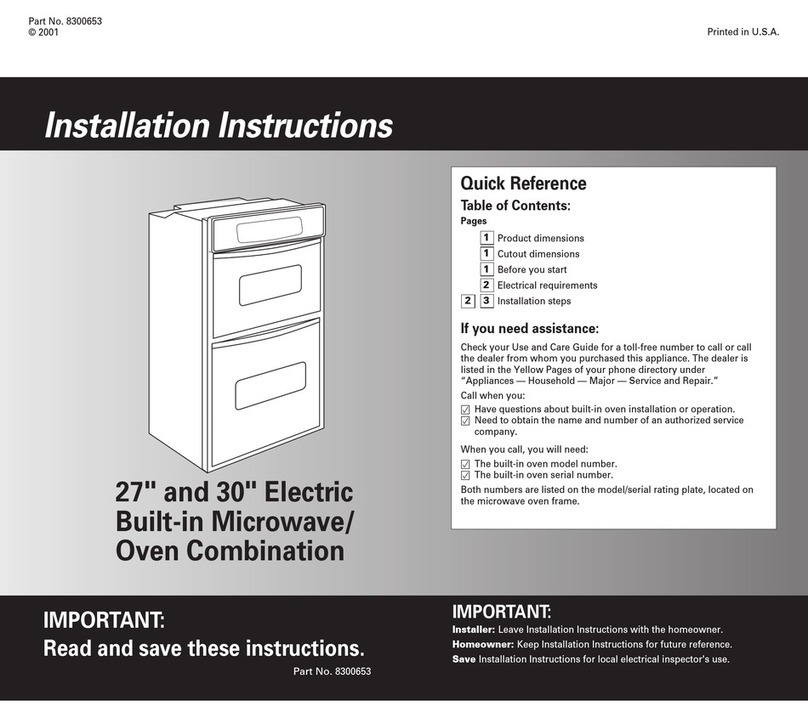 KitchenAid KEMC378KSS - ARCHITECT Series 27'' Microwave Combination Double Wall... installation instructions