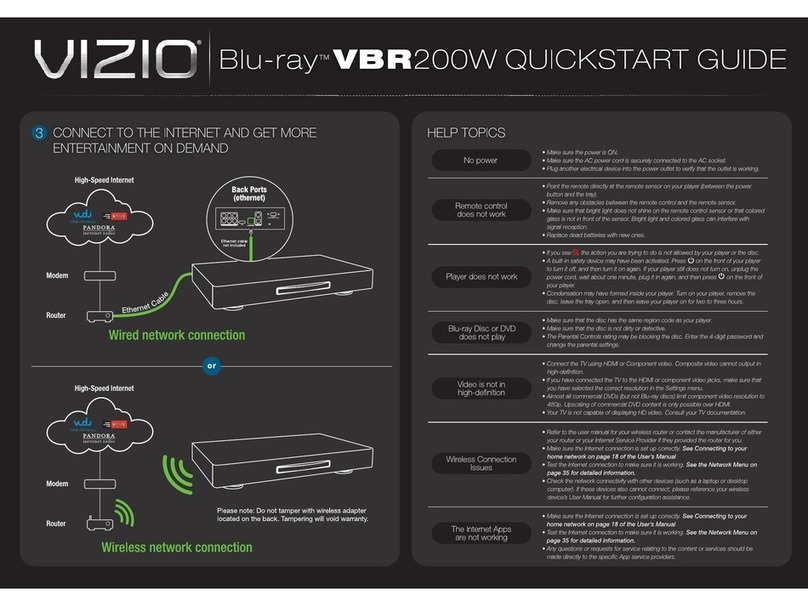 Vizio VBR200W quick start guide
