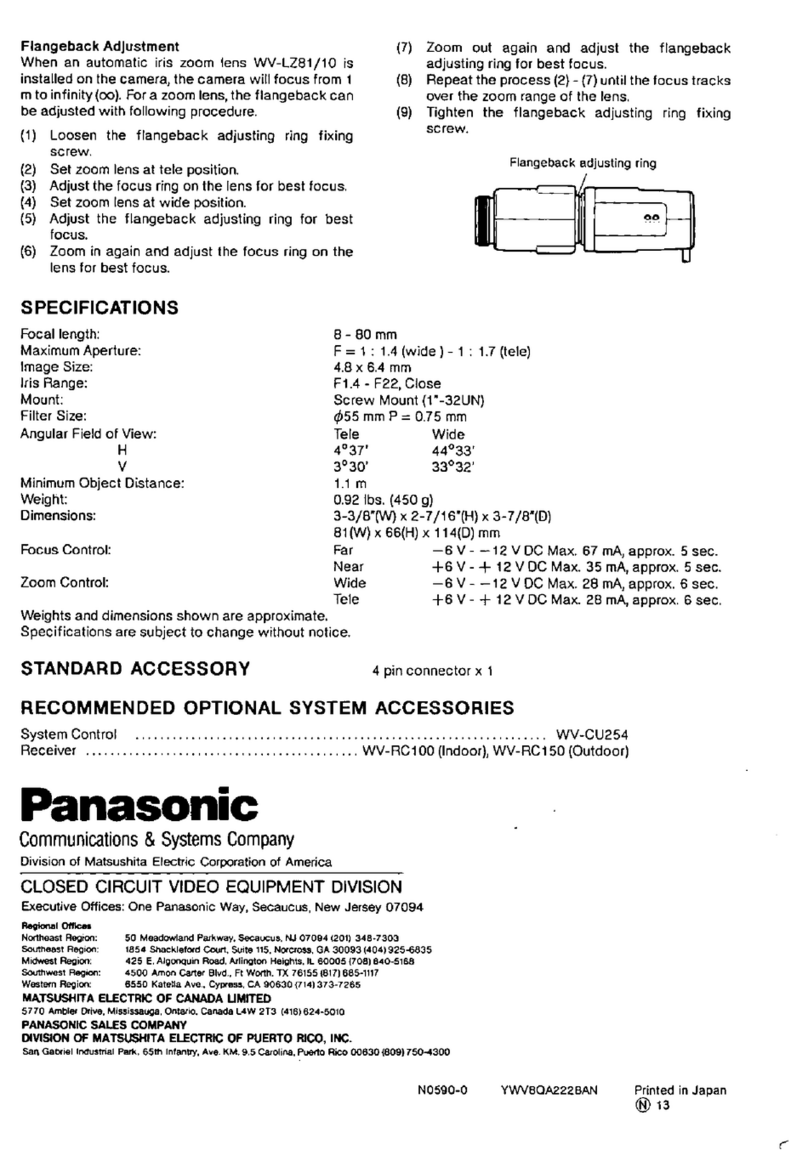 Panasonic Wv-Lz81/10 instruction manual