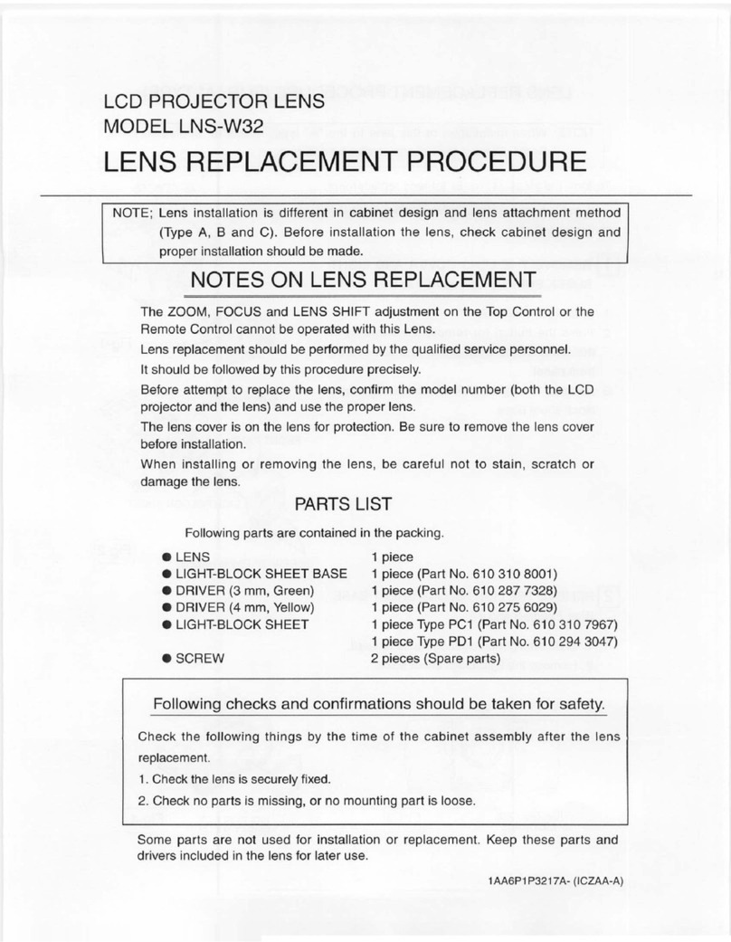 Sanyo LNS-W32 - Wide-angle Lens - 22.3 mm Replacement procedure