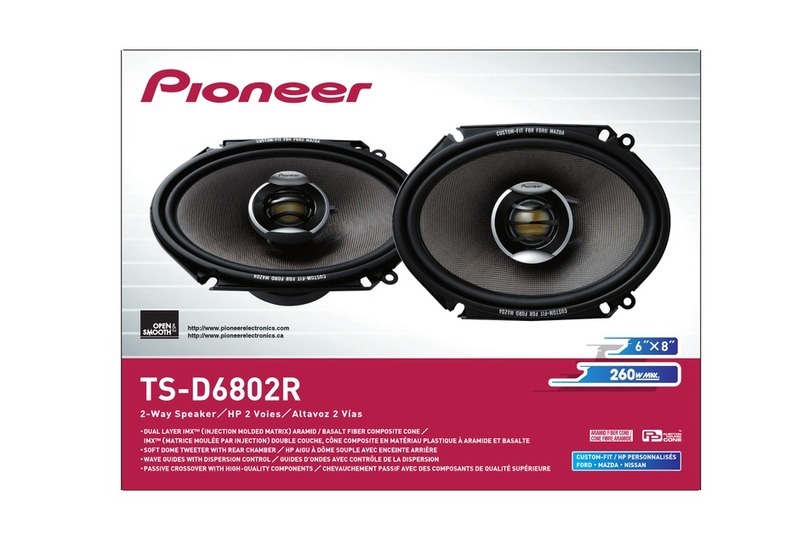 Pioneer TS-D6802R - Car Speaker - 60 Watt installation manual
