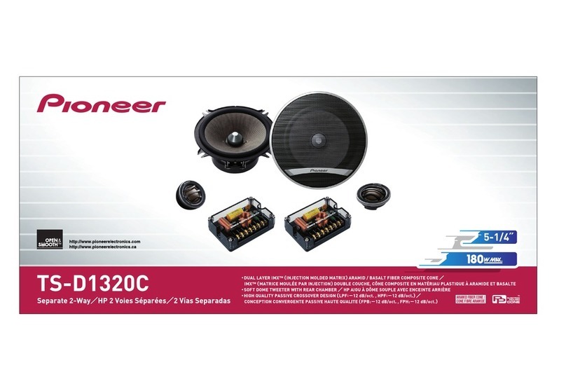 Pioneer TS-D1320C - Car Speaker - 35 Watt installation manual