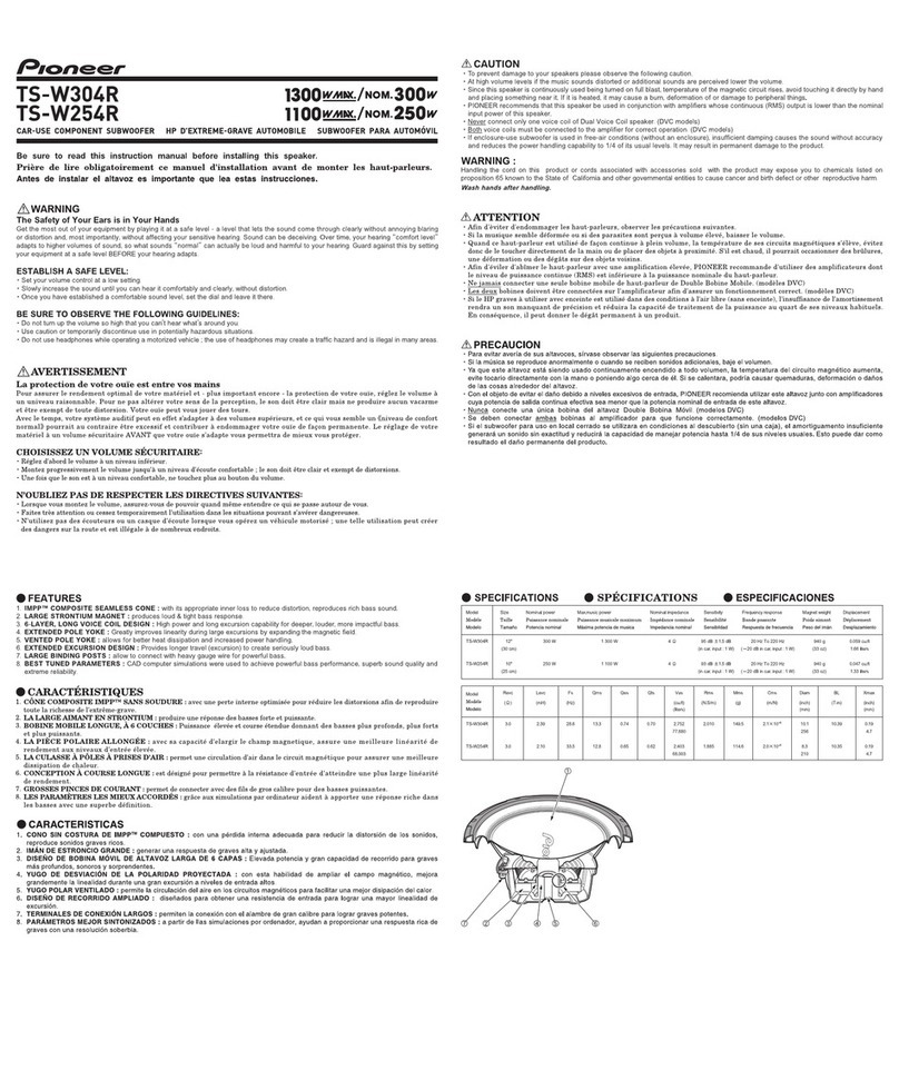 Pioneer TS-W254R instruction manual