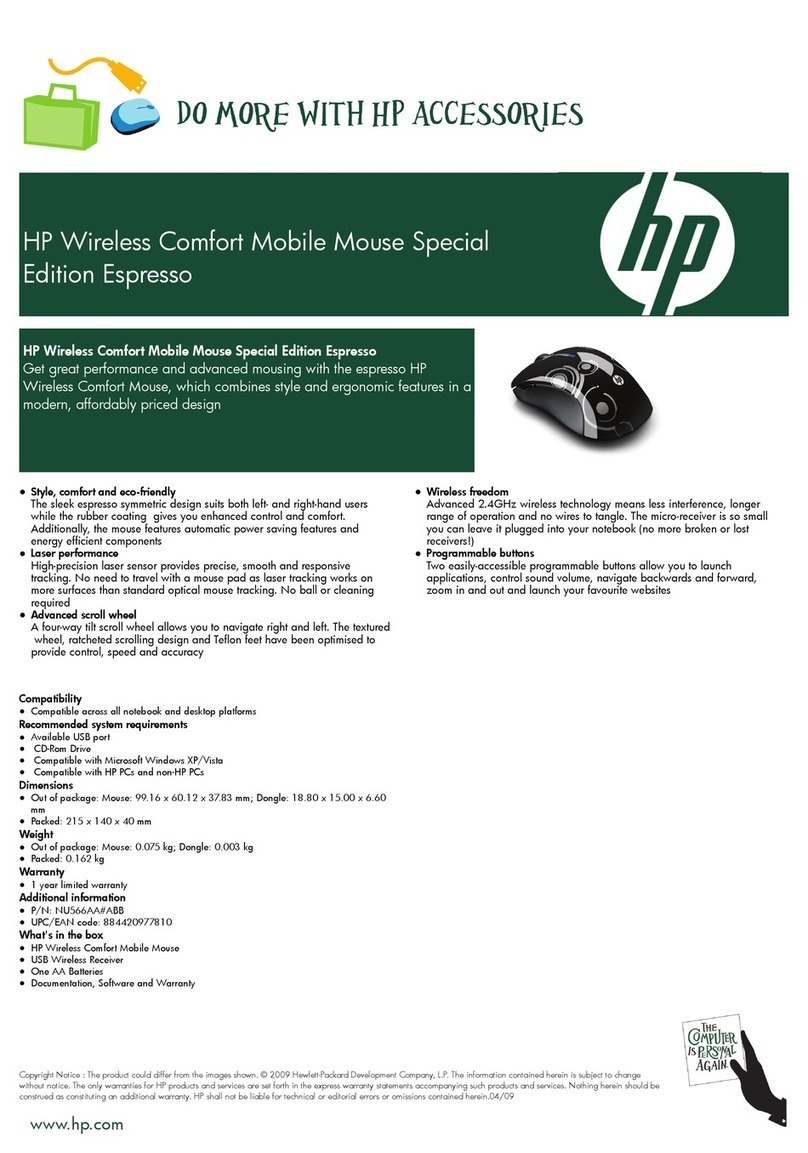 HP FQ422AA - Wireless Comfort Mouse User manual HP FQ422AA - Wireless Comfort Mouse User manual