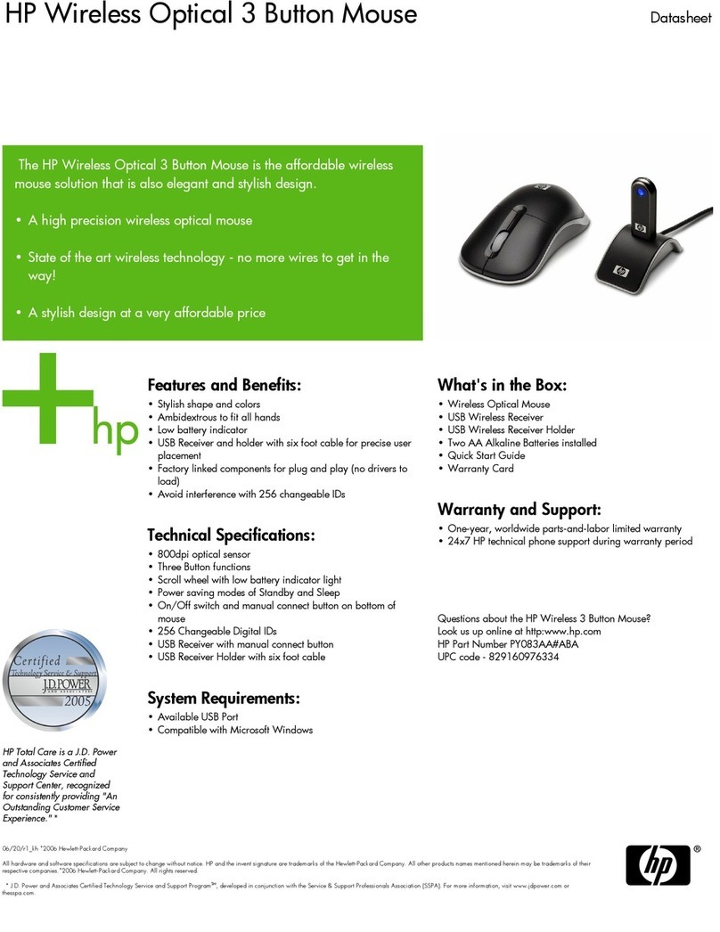 HP EW207AA - Wireless Laser Mouse User manual HP EW207AA - Wireless Laser Mouse User manual
