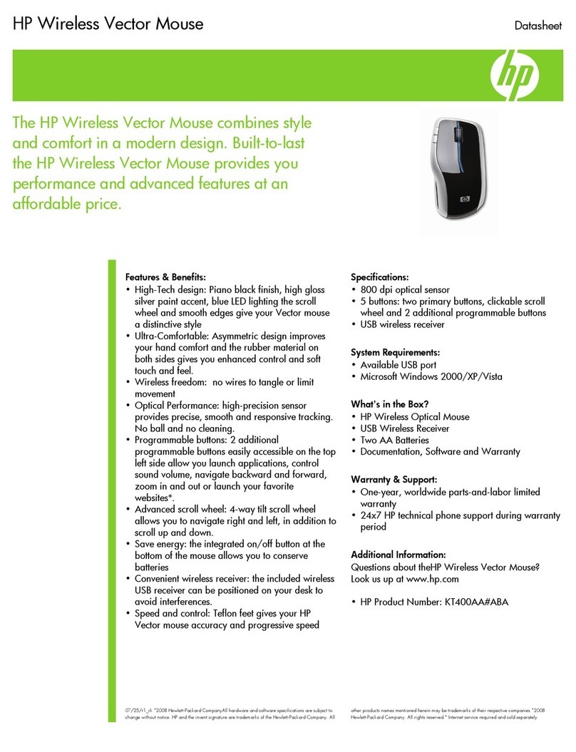 HP EW207AA - Wireless Laser Mouse User manual HP EW207AA - Wireless Laser Mouse User manual