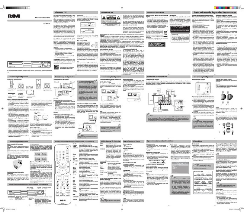 RCA RTD615I - DVD Home Theater System User guide RCA RTD615I - DVD Home Theater System User guide