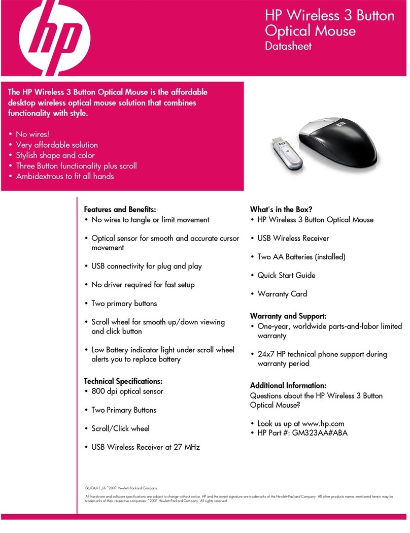 HP EW207AA - Wireless Laser Mouse User manual HP EW207AA - Wireless Laser Mouse User manual