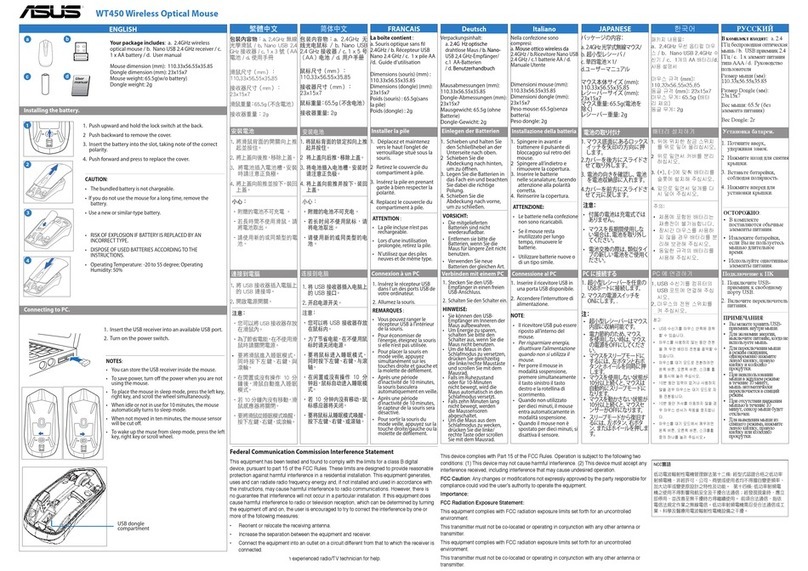 Asus WT450 User manual Asus WT450 User manual