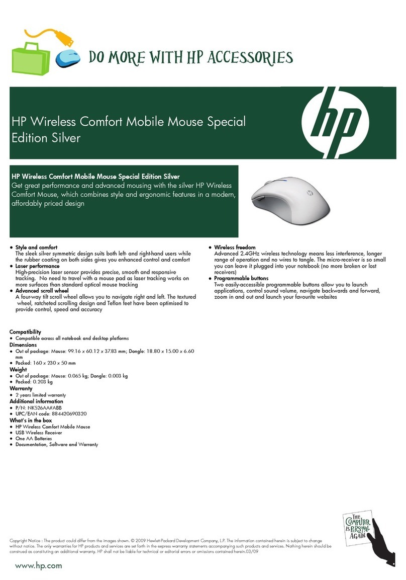 HP NK528AA - Comfort Wireless Mouse User manual HP NK528AA - Comfort Wireless Mouse User manual