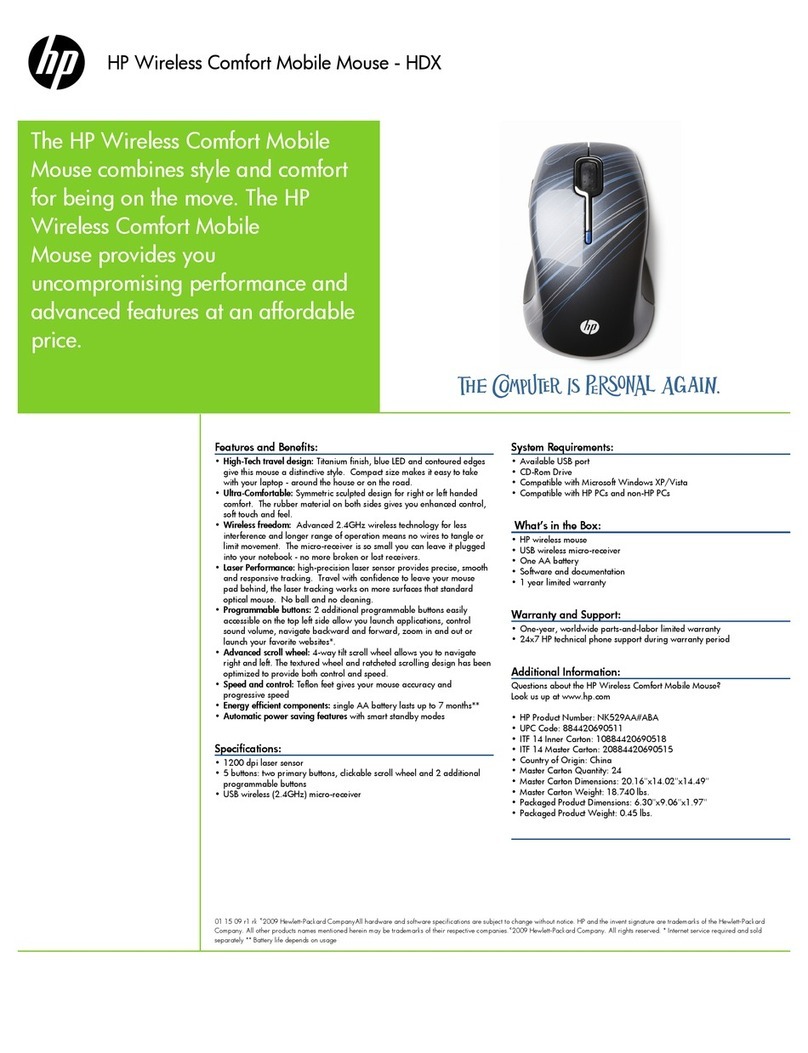HP NK528AA - Comfort Wireless Mouse User manual