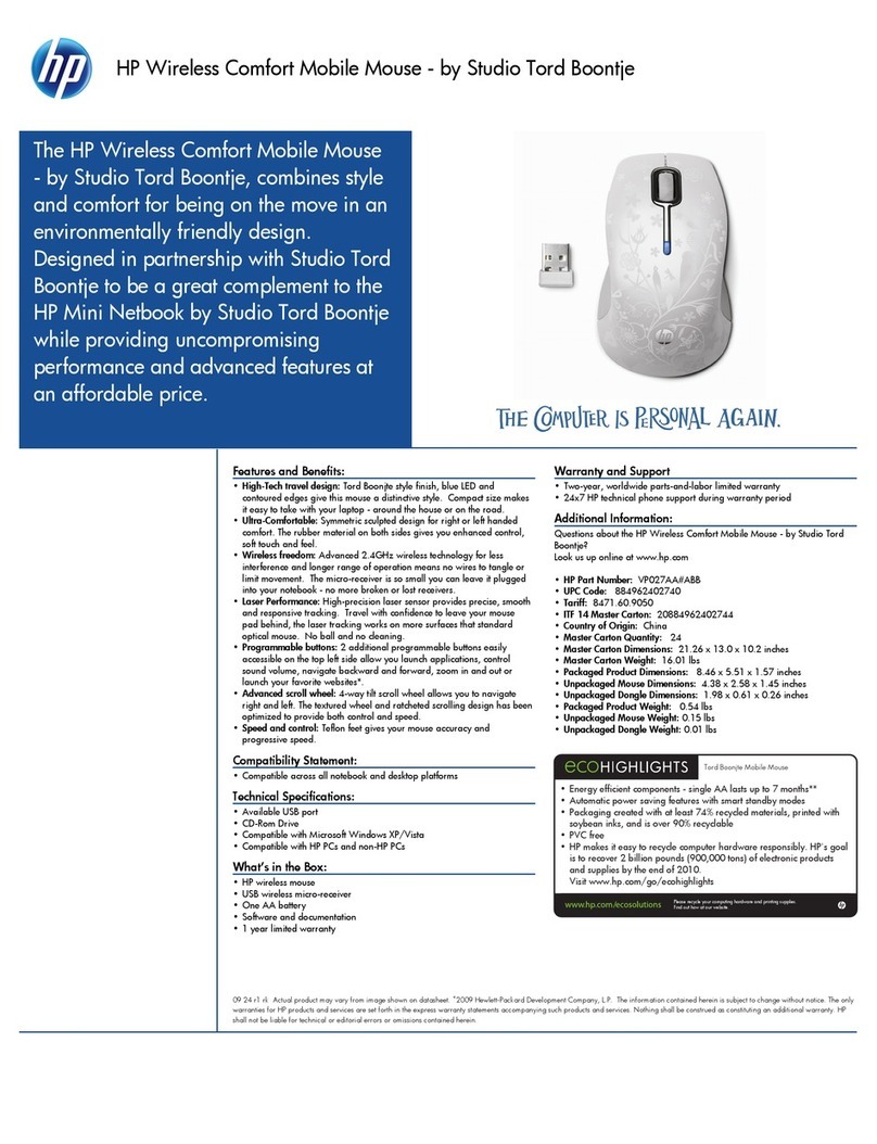 HP NK528AA - Comfort Wireless Mouse User manual HP NK528AA - Comfort Wireless Mouse User manual