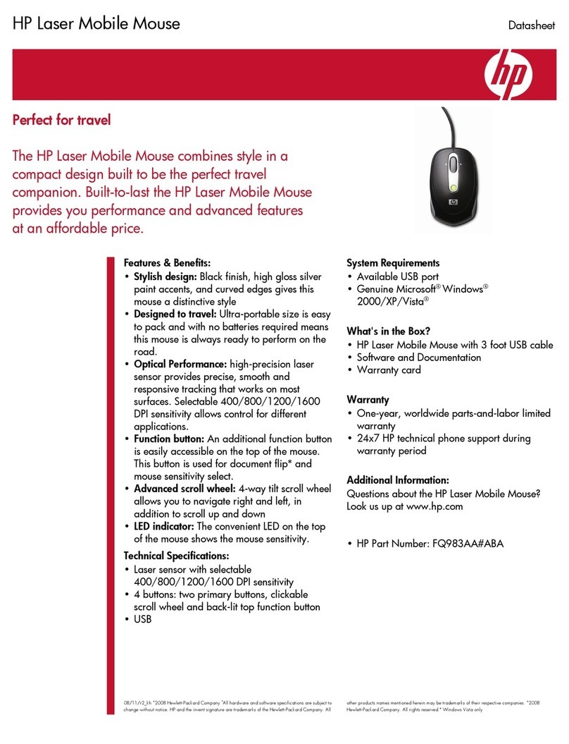 HP KJ453AA - Wireless Laser Mouse User manual