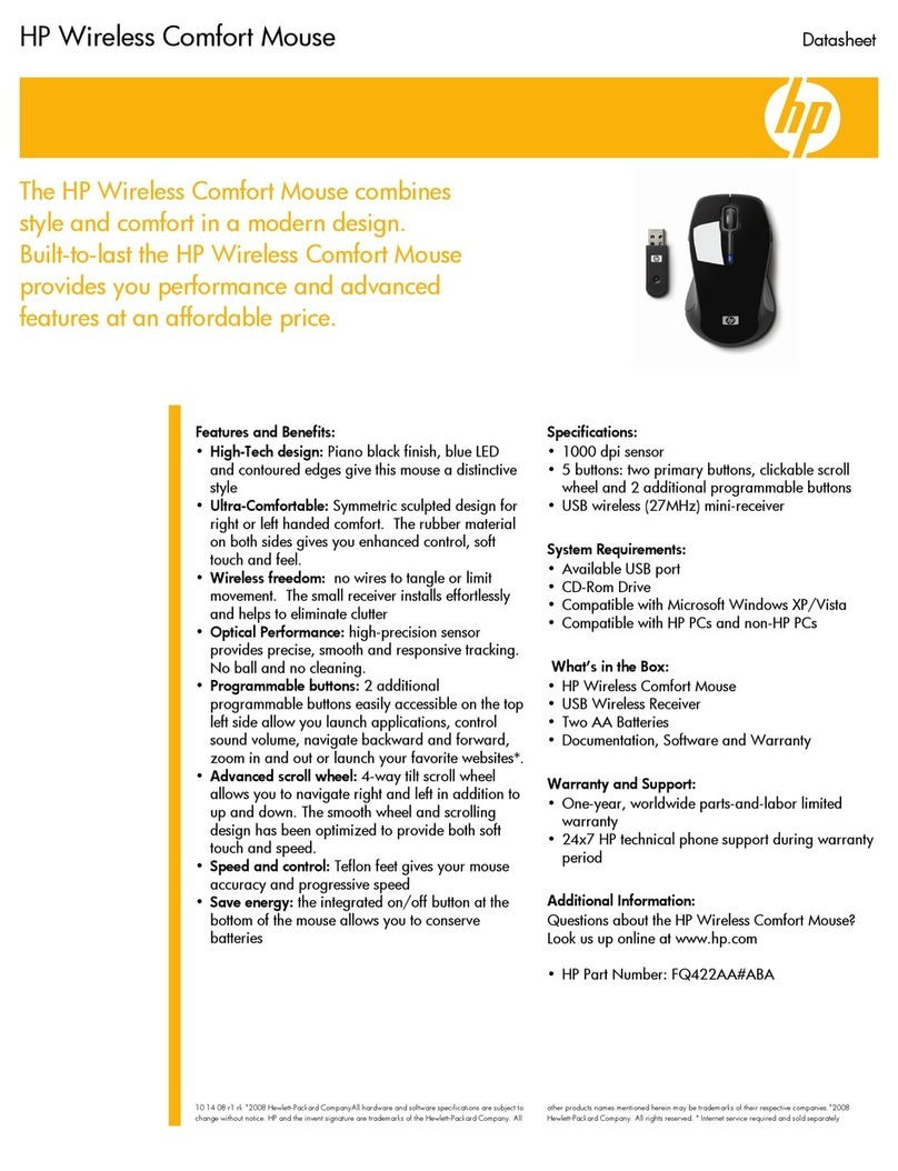 HP FQ422AA - Wireless Comfort Mouse User manual HP FQ422AA - Wireless Comfort Mouse User manual