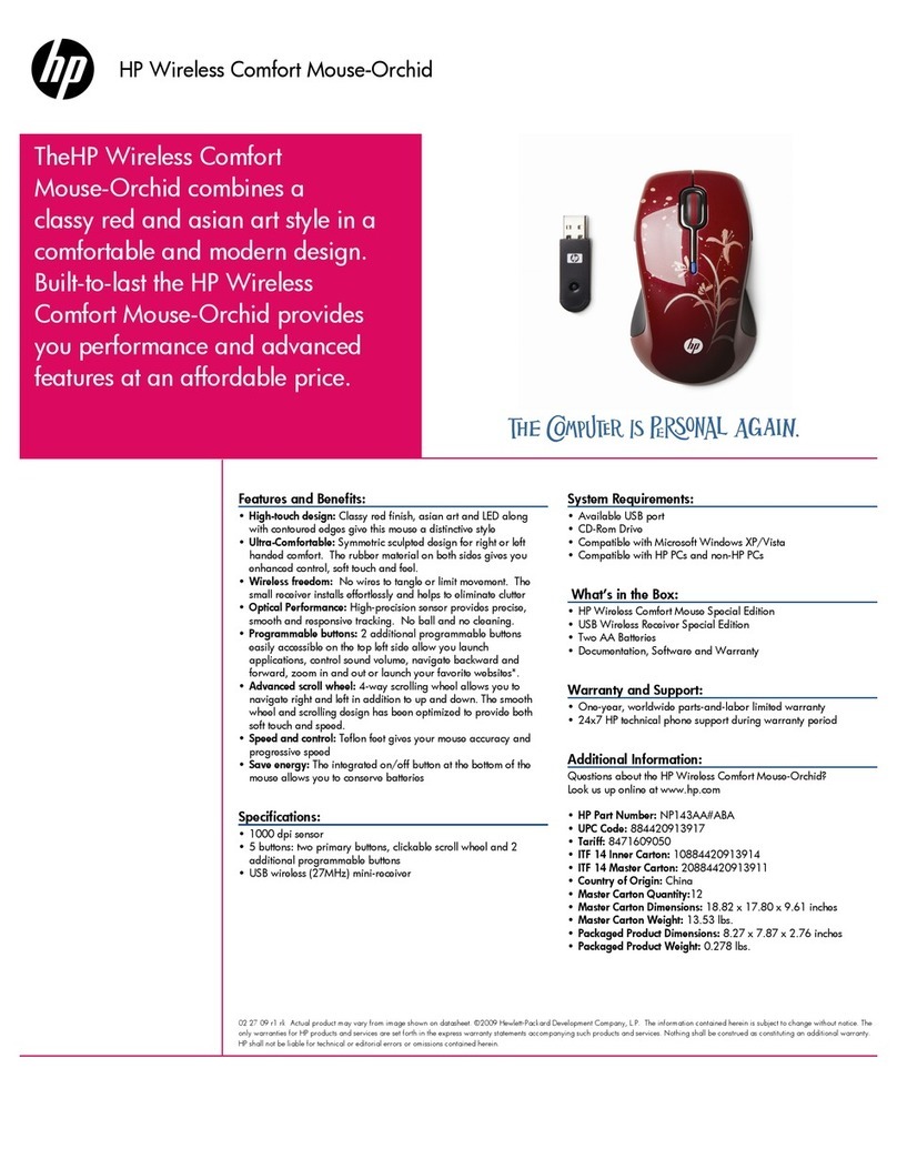 HP FQ422AA - Wireless Comfort Mouse User manual HP FQ422AA - Wireless Comfort Mouse User manual