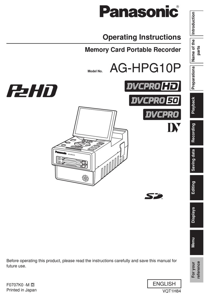 Panasonic AGHPG10 - MEMORY CARD PORTABLE RECORDER User manual