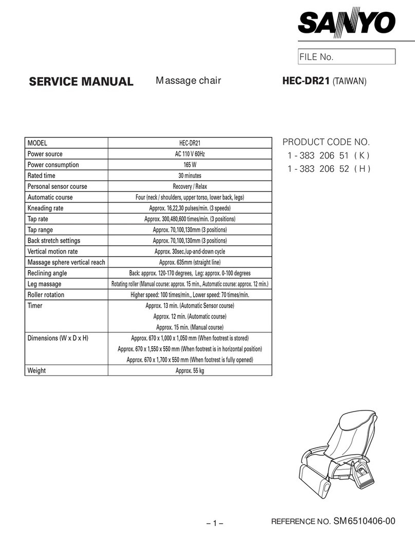 Sanyo HECSR1000K - Stiffness Sensor - Multi Roller Massage... User manual Sanyo HECSR1000K - Stiffness Sensor - Multi Roller Massage... User manual