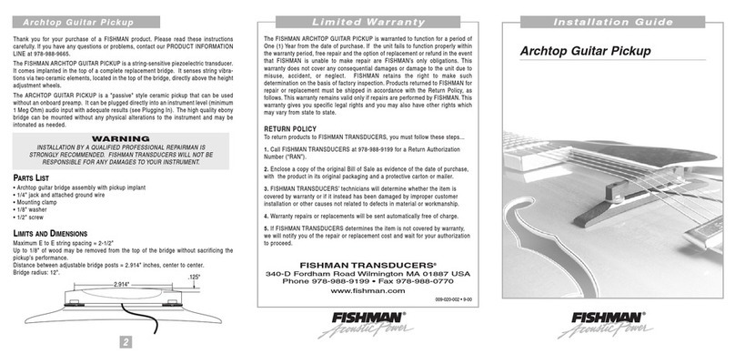 Fishman ARCHTOP GUITAR PICKUP User manual