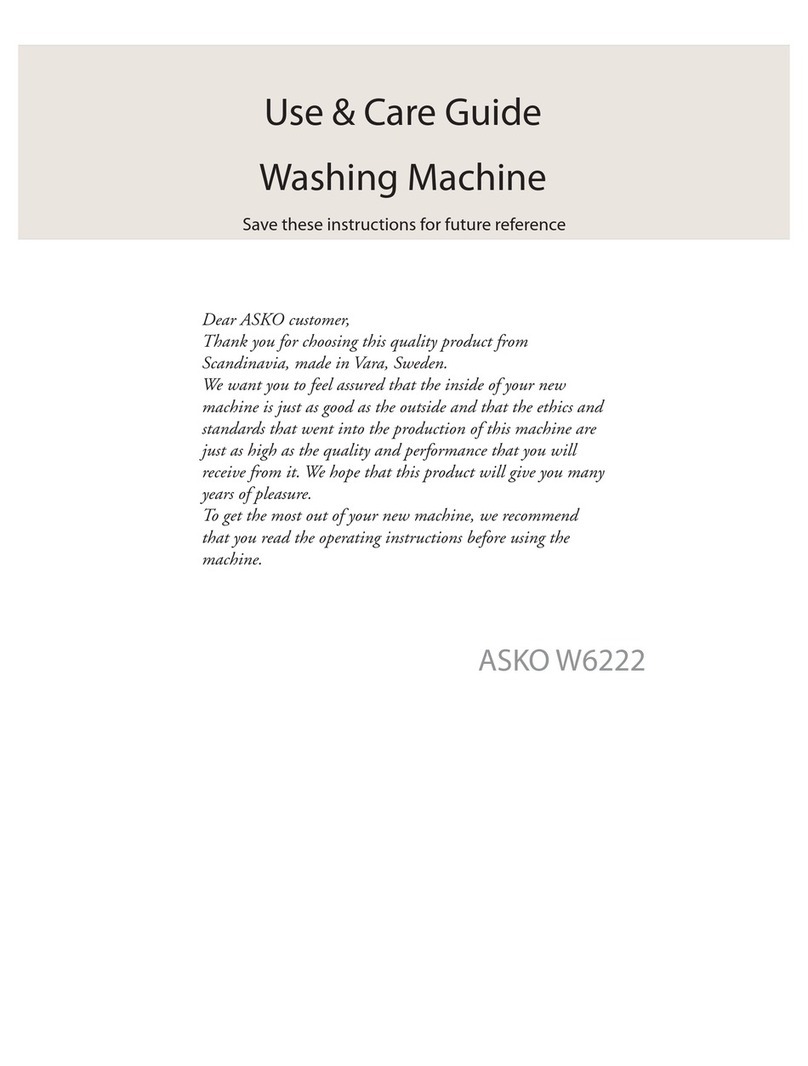 Asko W6222 Use & care guide
