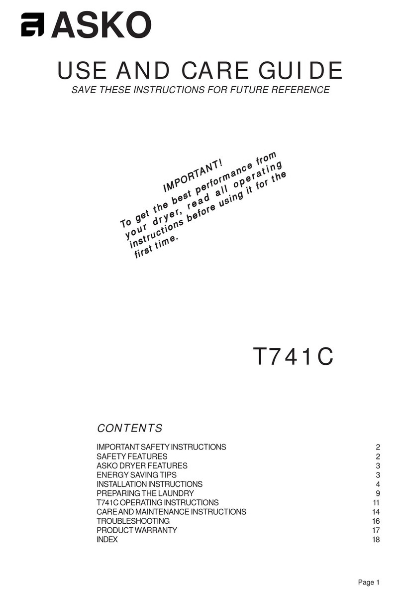 Asko T741 User manual