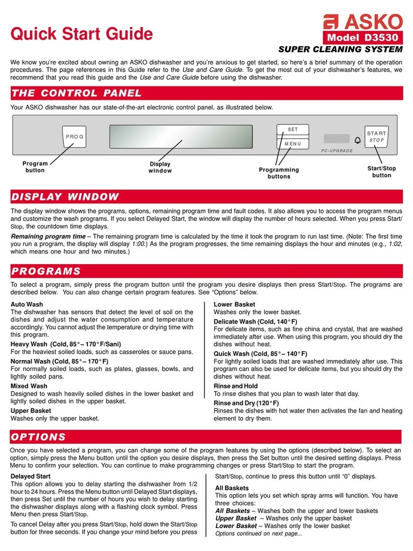 Asko D3530 User manual
