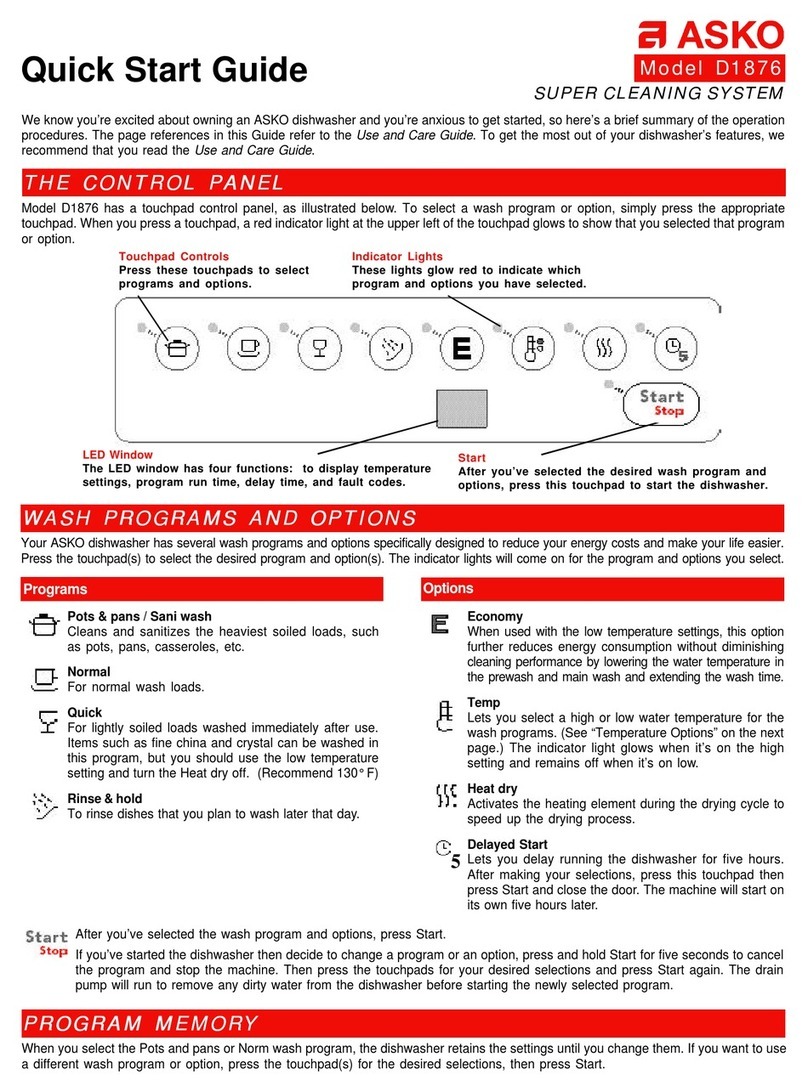 Asko D1876 User manual