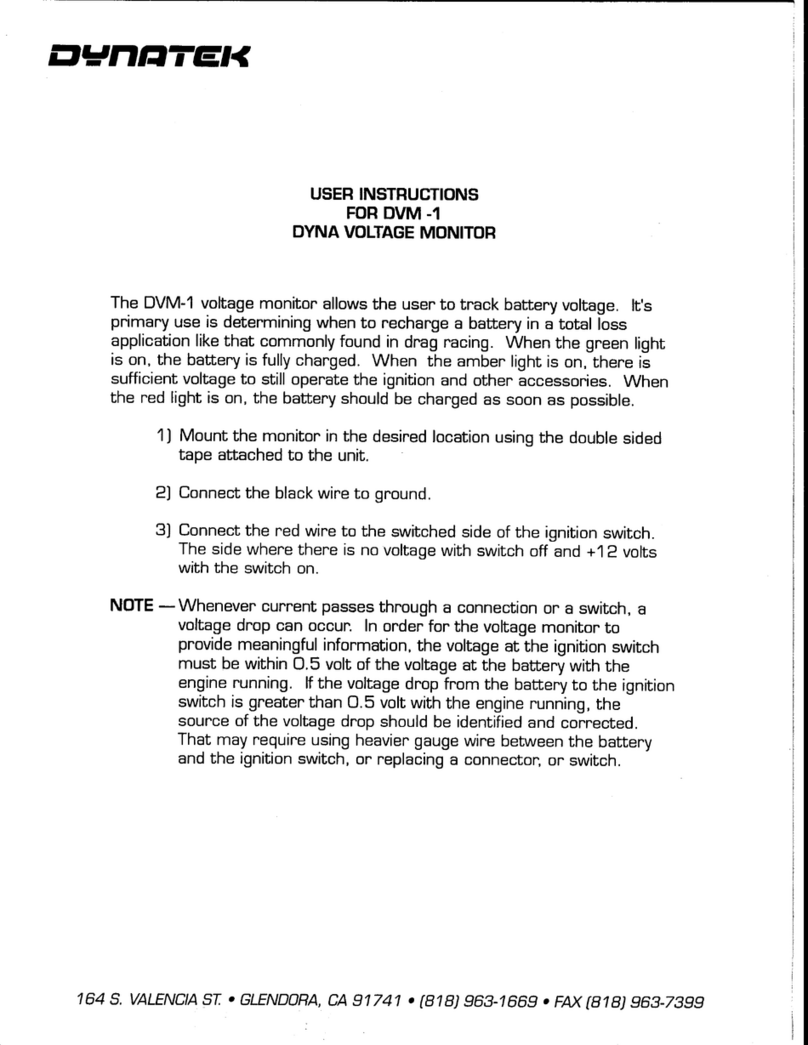 DYNATEK DVM-1 User manual DYNATEK DVM-1 User manual