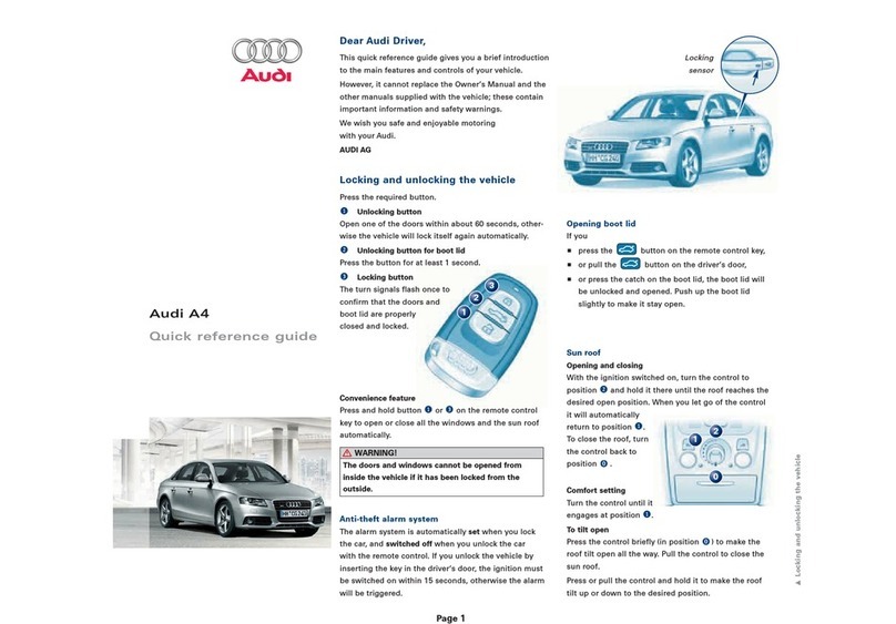Audi A4 -  GUIDE 2008 Quick reference guide