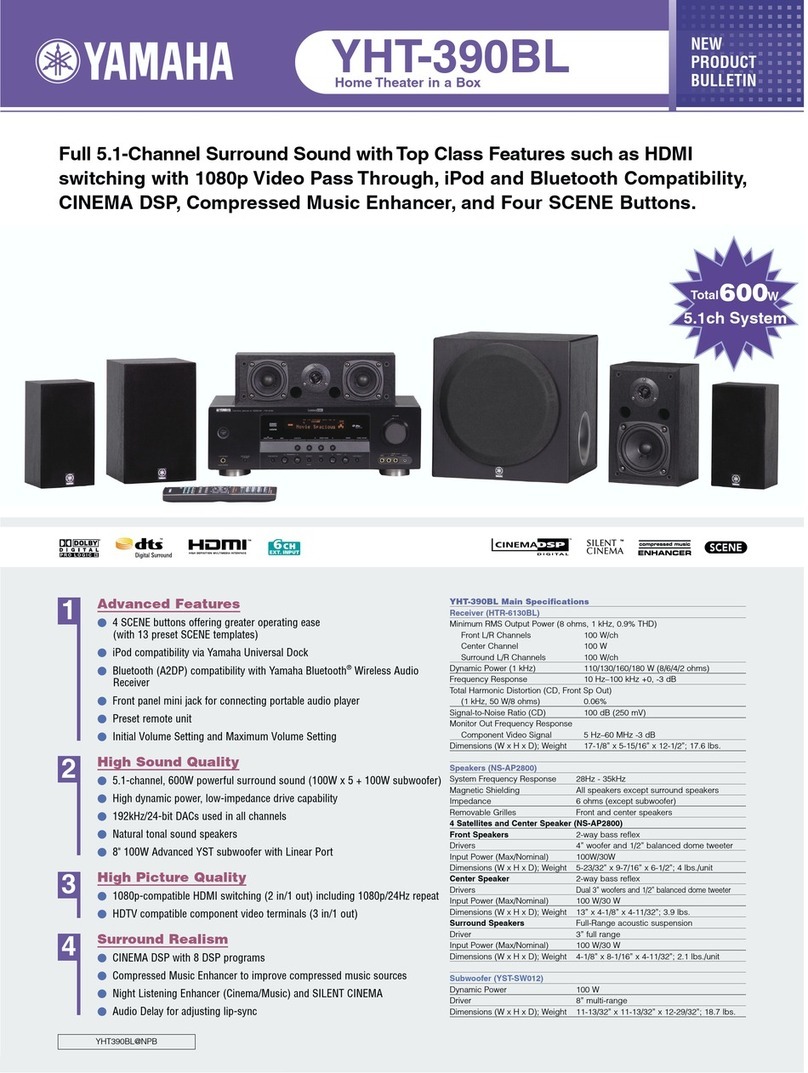 Yamaha YHT-390BL Specifications
