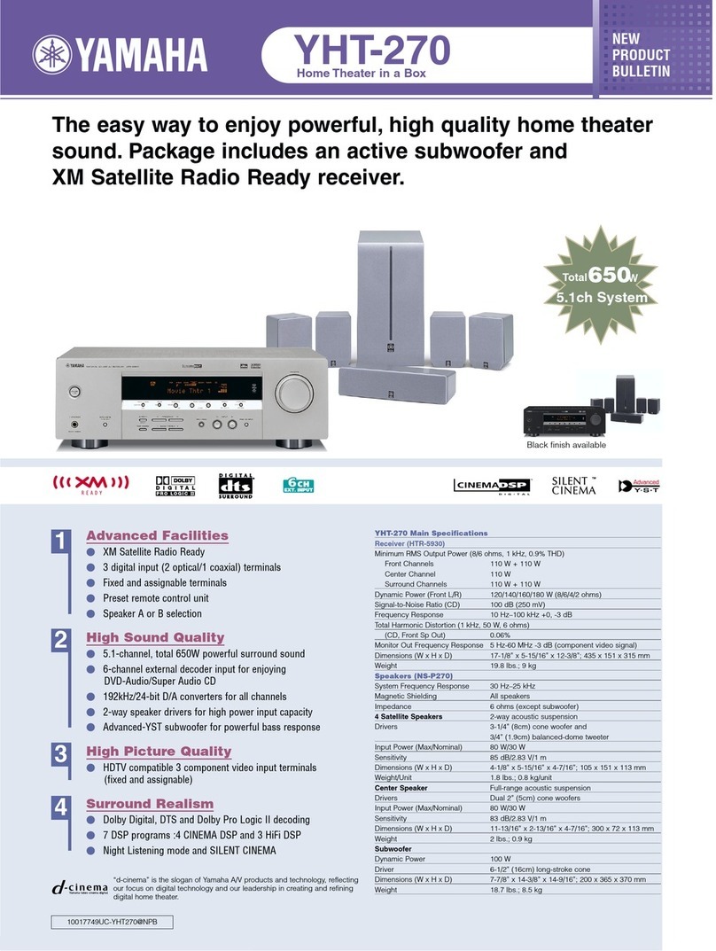 Yamaha YHT-270 User manual