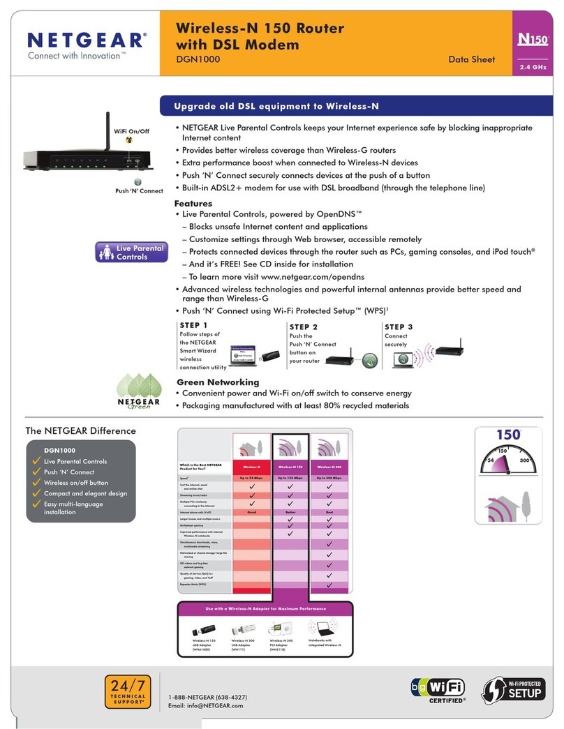 NETGEAR DGN1000 - Wireless-N Router With Built-in DSL... User manual