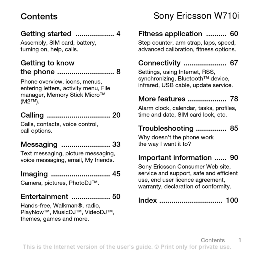 Sony Ericsson W710 User manual
