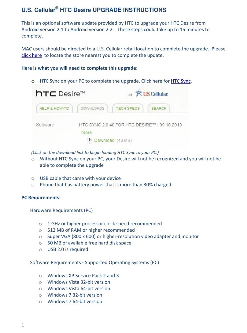 HTC Desire US Cellular Quick start guide HTC Desire US Cellular Quick start guide