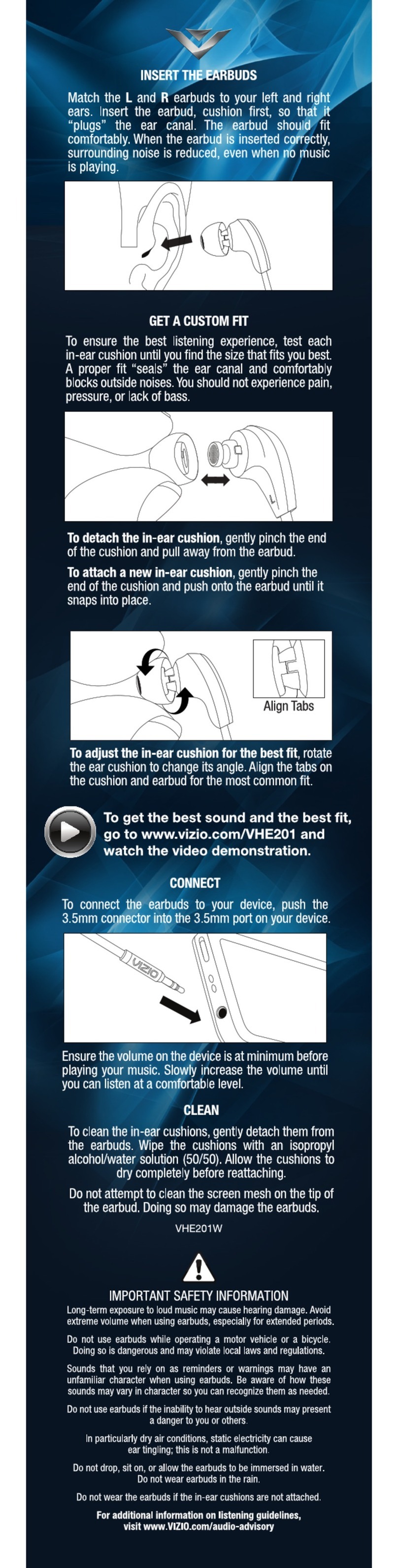 Vizio VHE201K instructions