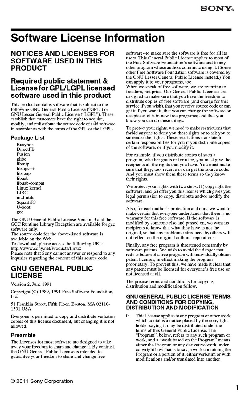 Sony BDV-E780W license agreement