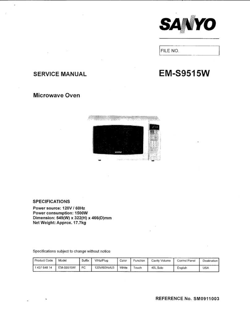 Sanyo EMS9515W - 1.4 Cubic Foot Capacity Countertop Microwave... User manual