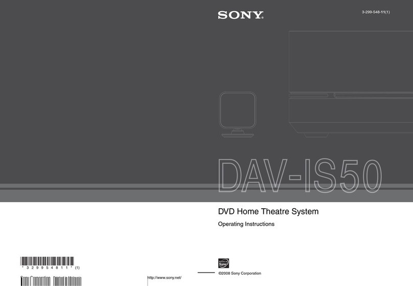 Sony DAV IS50 - Bravia Theater Home System operating instructions
