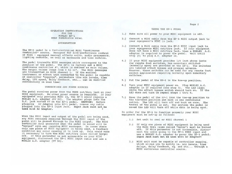 MORLEY EP-11 User manual