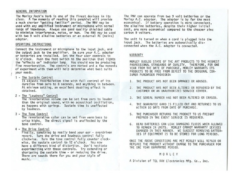 MORLEY RNV2 User manual