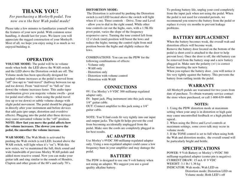 MORLEY PDW User manual
