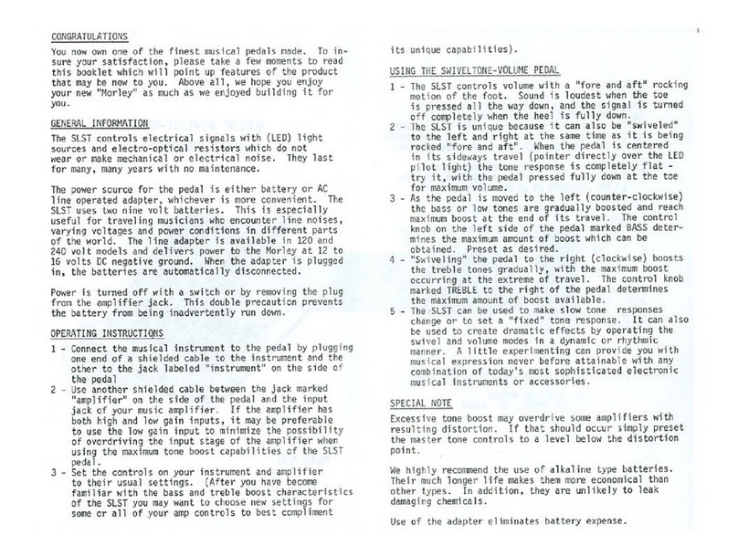 MORLEY SLST2 User manual