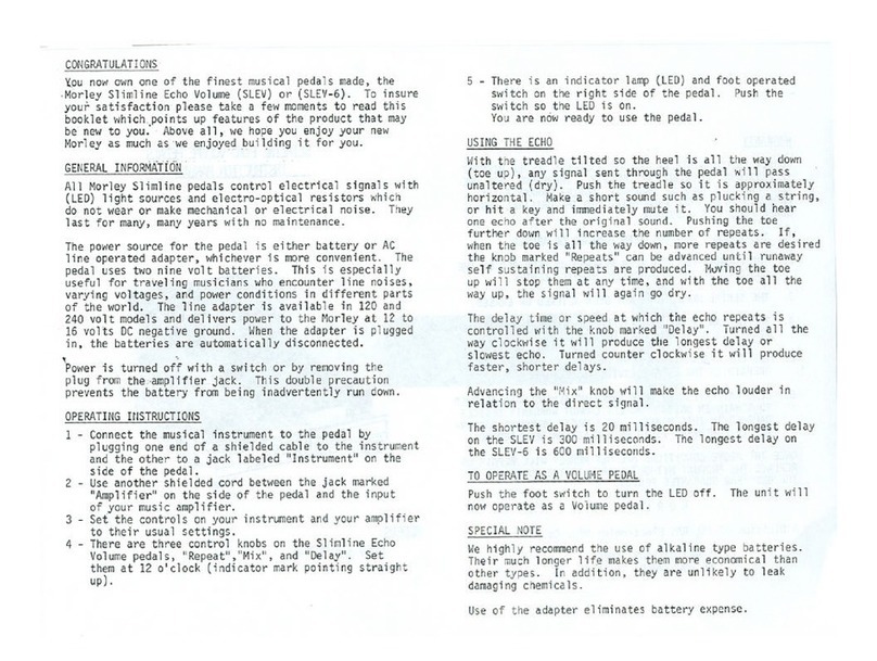 MORLEY SLEV2 User manual